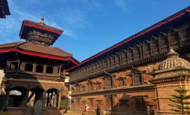 55 Windows Palace temple in Bhaktapur Durbar Square with traditional Newari architecture
